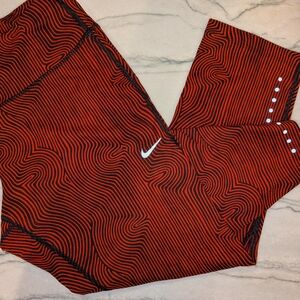 Nike Kids' Orange and Black Patterned Leggings